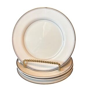 Simplicity Fine China Japan White‎ Silver Trim Bread Butter Plates Set Of 4 VTG